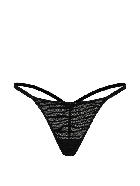 Бесшовные трусики стринги Victoria's Secret PINK с узором 1160545075 (Черный S)