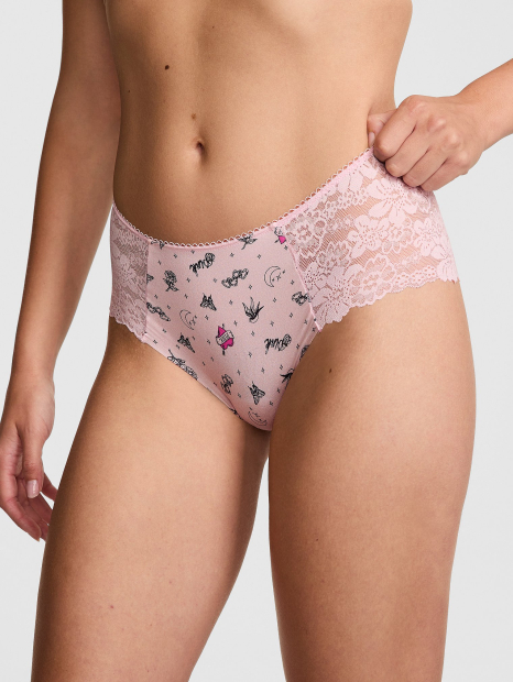 Женские трусики чики с кружевом Victoria's Secret Pink 1160554986 (Розовый XS)