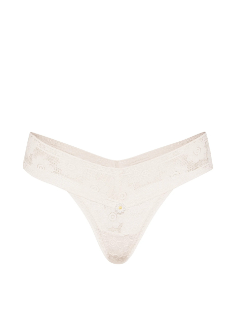 Кружевные трусики тонг Victoria's Secret 1160972744 (Молочный L)