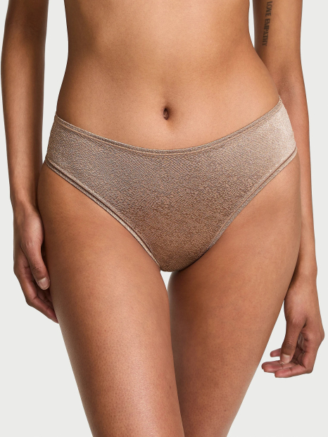 Бесшовные трусики тонг Victoria's Secret с узором 1160941656 (Коричневый L)