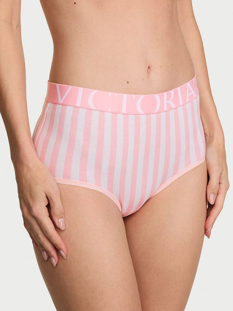 Трусики брифи Victoria's Secret з високою посадкою 1160964618 (Білий/Рожевий XS)