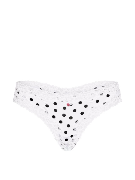 Жіночі трусики тонг Victoria's Secret з мереживним оздобленням 1160953711 (Білий XS)