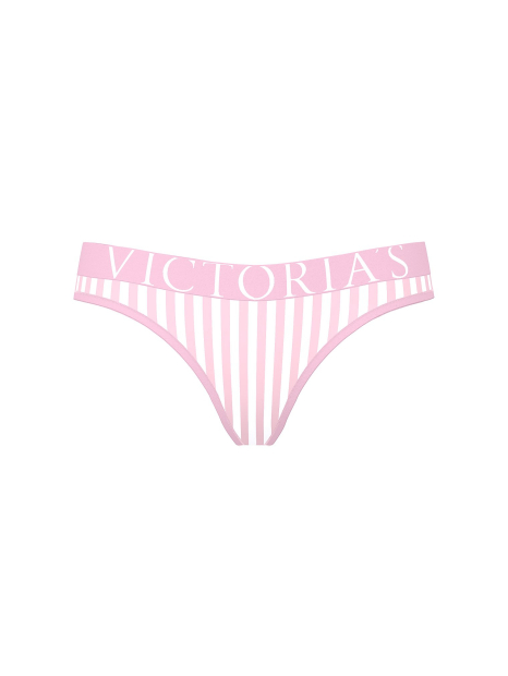 Трусики тонг Victoria's Secret з логотипом 1160953239 (Білий/Рожевий M)