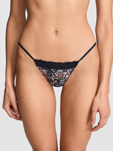 Трусики бікіні Victoria's Secret Pink з принтом 1161044165 (Синій XS)