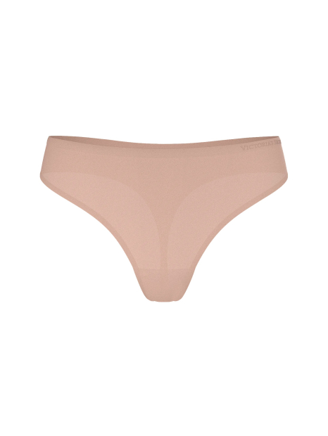 Гладкие трусики тонг Flex Victoria's Secret с логотипом 1161352977 (Бежевый M)