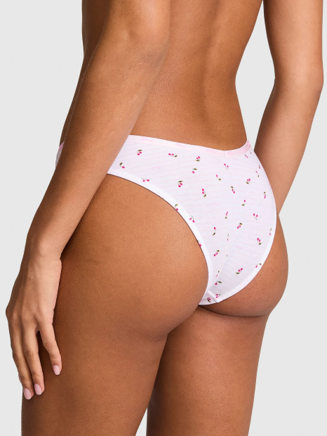 Трусики танга Victoria's Secret Pink з принтом 1161510104 (Білий/Рожевий S)
