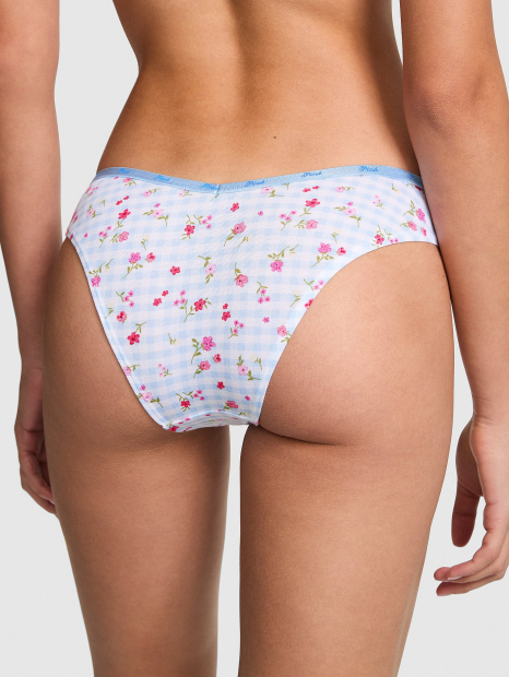 Трусики танга Victoria's Secret Pink з принтом 1161571199 (Блакитний S)