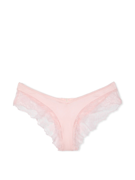 Гладкие трусики Victoria's Secret чики с кружевом 1161760865 (Розовый M)