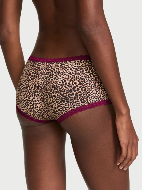 Трусики шортики Victoria's Secret с кружевом 1161765640 (Леопардовый S)