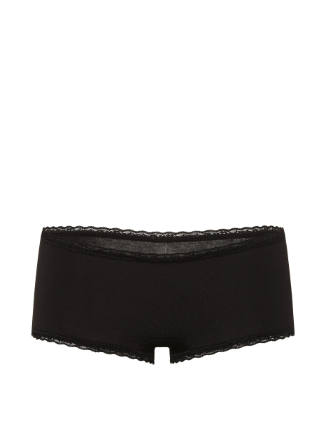 Трусики шортики Victoria's Secret с кружевом 1161777349 (Черный S)
