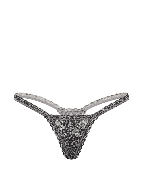 Кружевные трусики стринги Victoria's Secret 1161802093 (Серый M)
