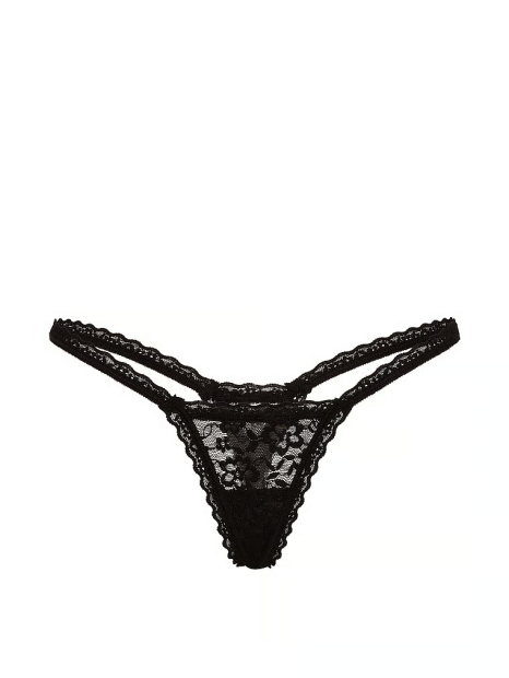 Кружевные трусики стринги Victoria's Secret 1161805435 (Черный M)