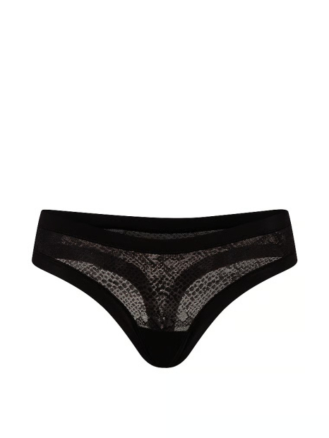 Бесшовные трусики тонг Victoria's Secret с узором 1161796377 (Черный S)