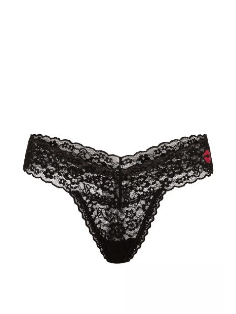 Мереживні трусики тонг Victoria's Secret зі стразами 1161856861 (Чорний XL)