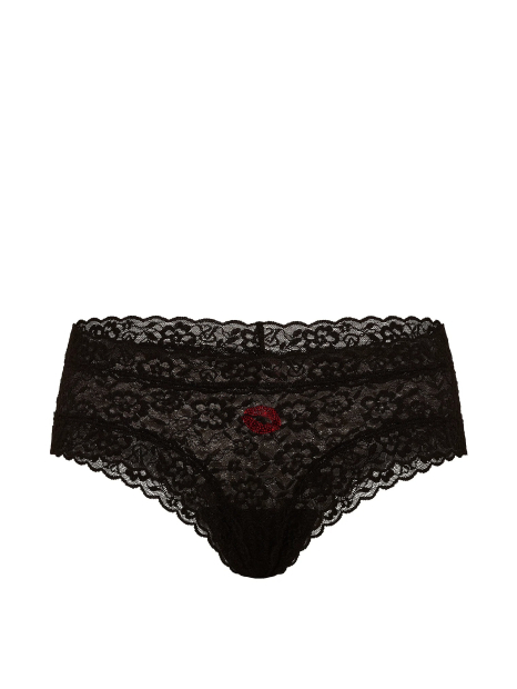 Кружевные трусики чики Victoria's Secret со стразами 1161956127 (Черный S)