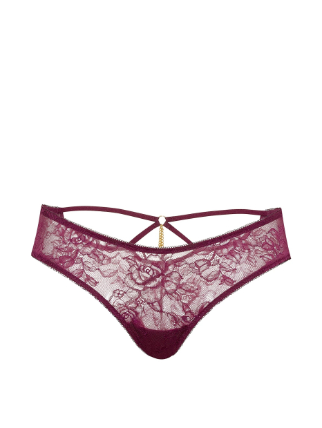 Кружевные трусики чики Victoria's Secret с подвесками 1161888823 (Бордовый L)