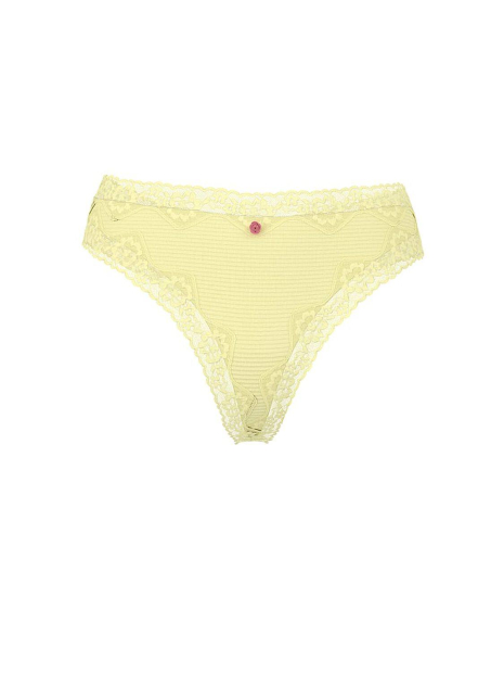 Женские сетчатые трусики тонг Victoria's Secret с кружевом 1161965948 (Желтый XL)