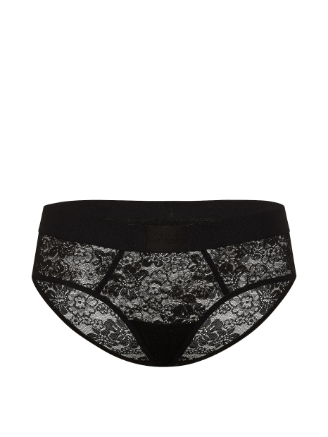 Женские кружевные трусики хипхаггеры Victoria's Secret PINK 1161971775 (Черный L)