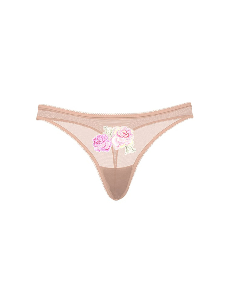 Женские трусики тонг Victoria's Secret с вышивкой 1162068599 (Оранжевый XL)