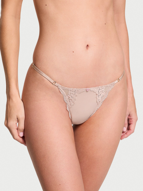 Женские трусики стринги Victoria's Secret 1162093269 (Бежевый XL)