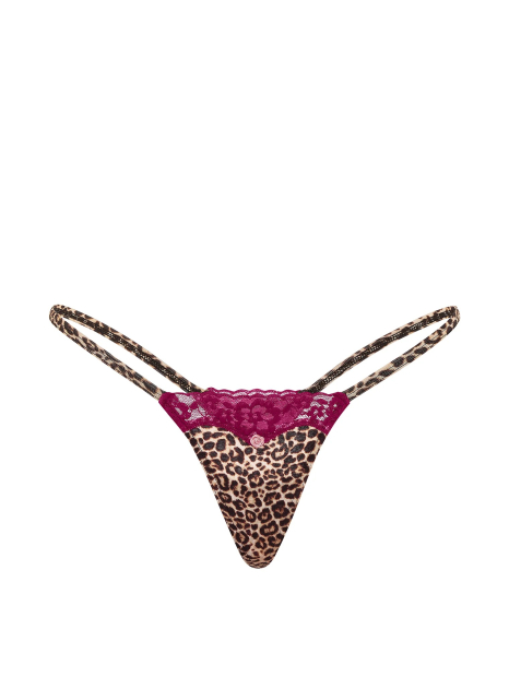 Трусики стрінги Victoria's Secret з мереживом 1162102292 (Леопардовий L)