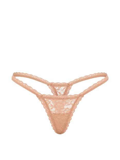 Кружевные трусики стринги Victoria's Secret 1162161965 (Бежевый S)
