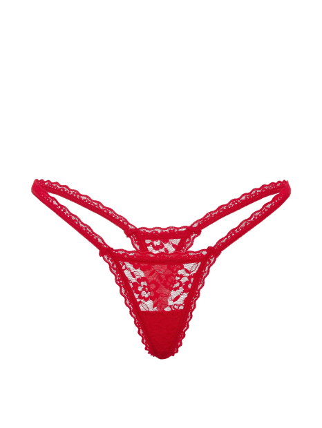 Кружевные трусики стринги Victoria's Secret 1162105757 (Красный L)