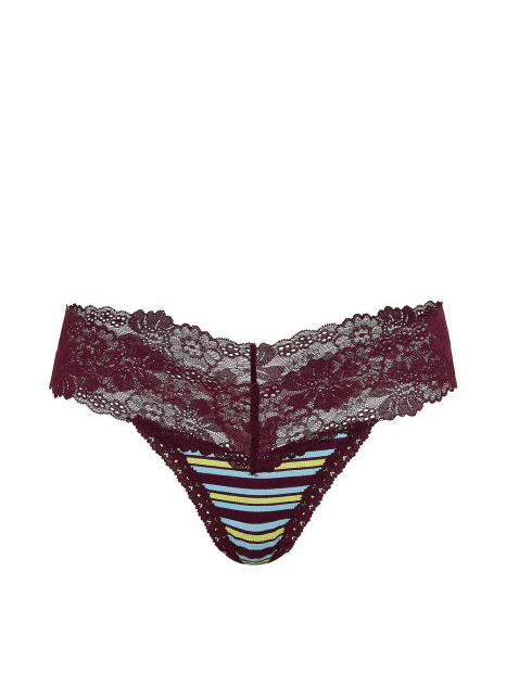 Жіночі трусики тонг Victoria's Secret Pink з мереживом 1162128859 (Фіолетовий M)