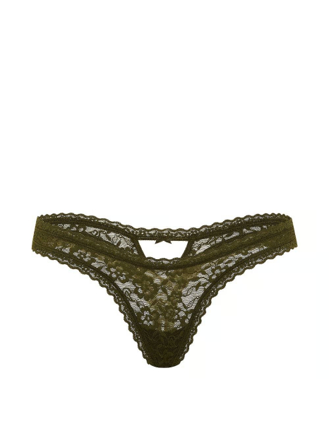 Кружевные трусики тонг Victoria's Secret 1162137528 (Зеленый S)