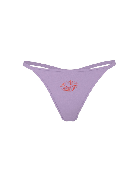 Женские трусики тонг Victoria's Secret Pink со стразами 1162213535 (Сиреневый S)