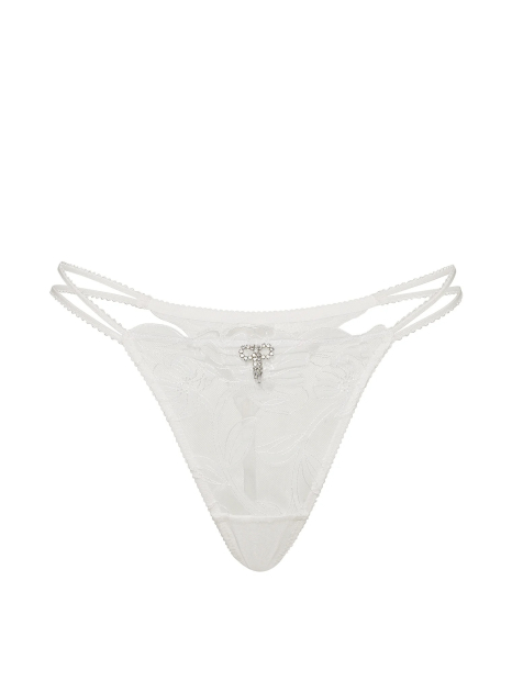 Трусики стринги Victoria's Secret с вышивкой и стразами 1162264271 (Белый XXL)