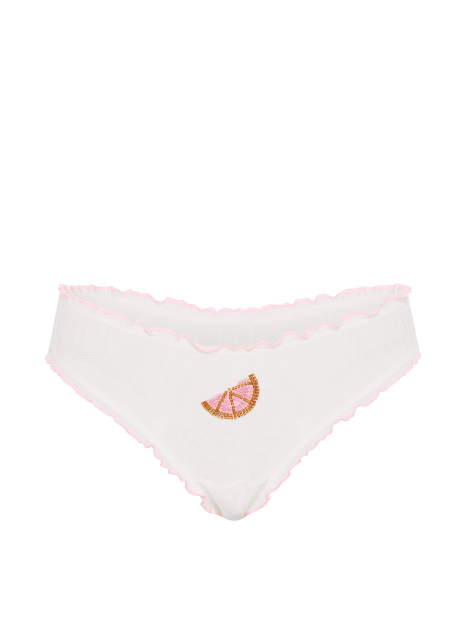 Трусики чики Victoria's Secret з бісером та паєтками 1162298375 (Молочний M)