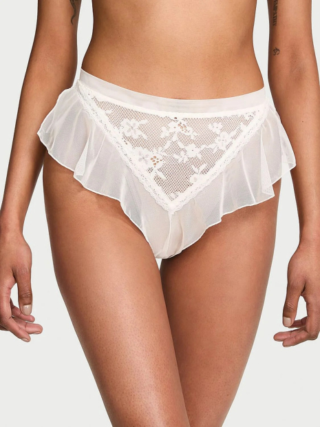 Женские полупрозрачные трусики бразильяны Victoria's Secret 1162471624 (Белый L)