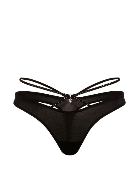 Трусики тонг Victoria's Secret со стразами 1162456991 (Черный M)