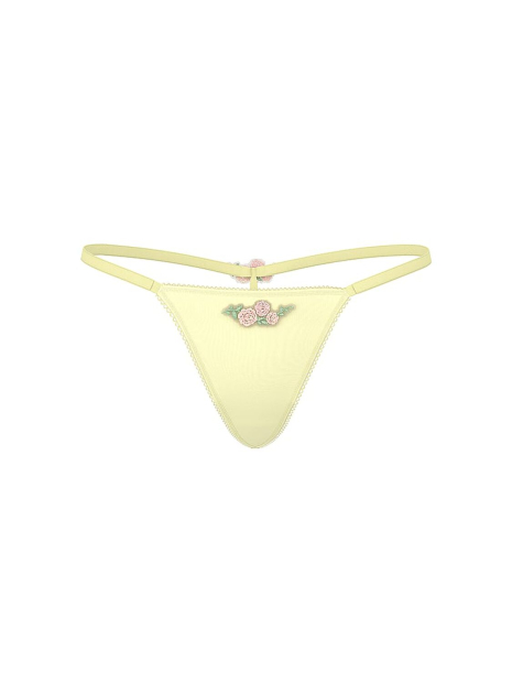Гладкие трусики стринги Victoria's Secret с вышивкой 1162642877 (Желтый XL)