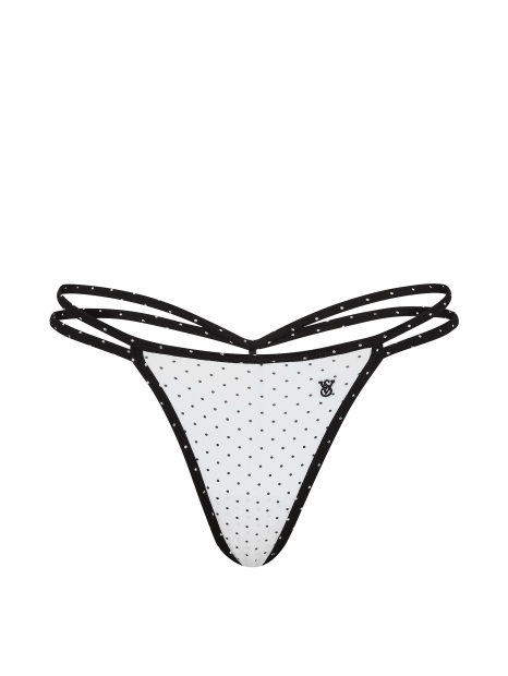 Женские трусики стринги Victoria's Secret с вышивкой 1162648722 (Белый S)
