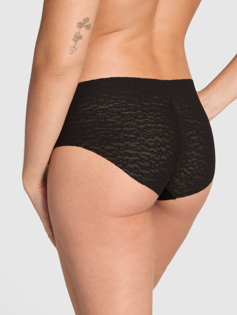 Бесшовные трусики хипхаггеры Victoria's Secret PINK 1162650842 (Черный S)