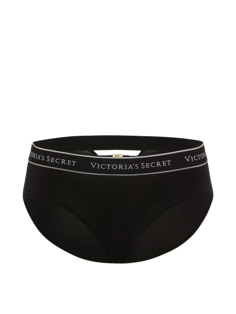 Хлопковые трусики хипхаггеры Victoria's Secret 1162654164 (Черный S)