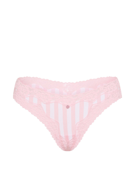 Женские трусики тонг Victoria's Secret с кружевной отделкой 1162659206 (Розовый S)