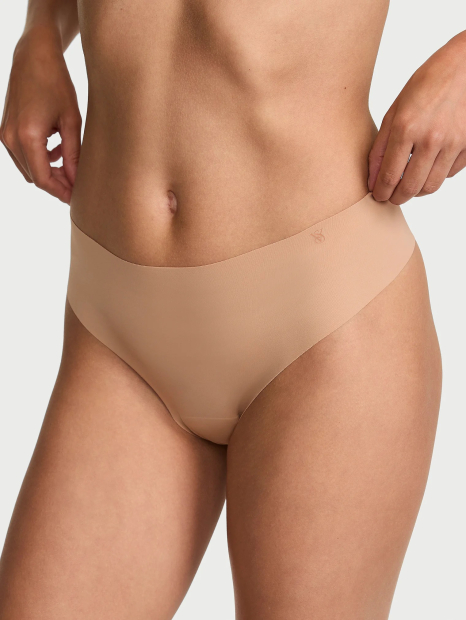 Бесшовные трусики тонг Victoria's Secret 1162805740 (Бежевый M)