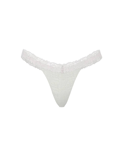 Женские трусики тонг Victoria's Secret Pink с кружевом и блеском 1163215871 (Серый S)