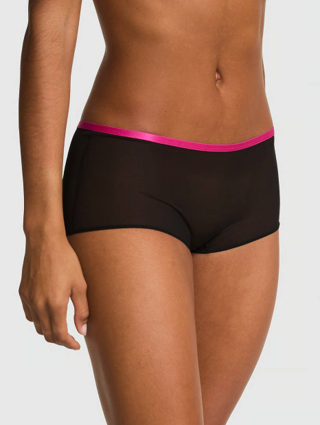Сетчатые трусики шортики Victoria's Secret Pink 1163256146 (Черный S)