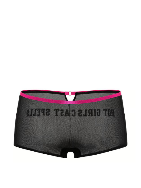 Сетчатые трусики шортики Victoria's Secret Pink 1163256146 (Черный S)