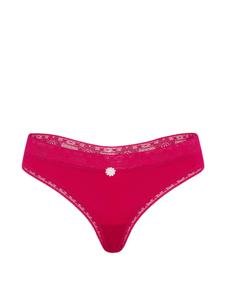 Жіночі трусики тонг Victoria's Secret з мереживом 1163317946 (рожевий L)