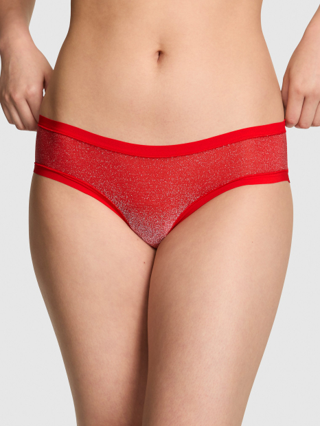 Трусики хіпхагери Victoria's Secret PINK з блиском 1163391060 (Червоний S)