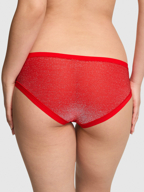 Трусики хіпхагери Victoria's Secret PINK з блиском 1163391060 (Червоний S)