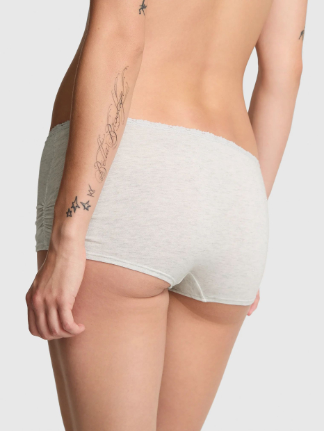 Трусики шортики Victoria's Secret Pink з блиском 1163407483 (Сірий M)