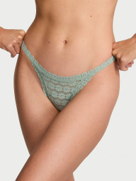 Кружевные трусики тонг Victoria's Secret 1159838130 (Зеленый L)