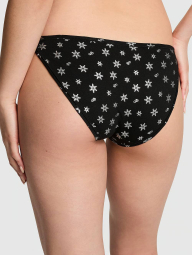 Шикарные трусики стринг бикини Victoria's Secret Pink с принтом 1159838294 (Черный M)