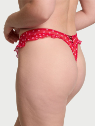 Сетчатые трусики тонг Victoria's Secret с сердечками 1159838299 (Красный L)